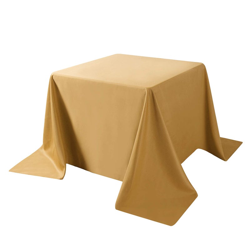 Cupuamon Square Tablecloth 90x90 inch Washable Polyester Fabric Table Cloth for Wedding Party Dining Banquet Decorationï¼ˆ90x90,Goldï¼‰ - Image 2